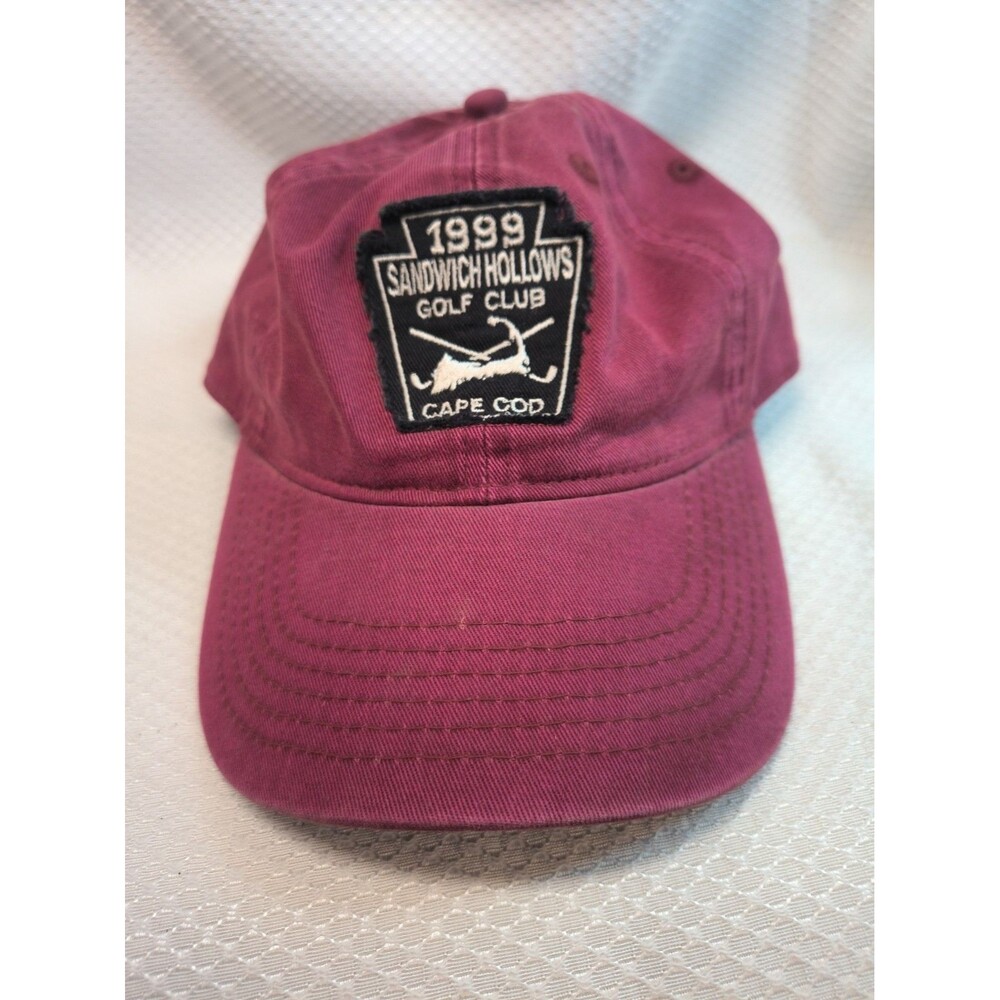 Vintage 1999 Sandwich Hollows Golf Club Cape Cod Hat Ahead Maroon Snapback